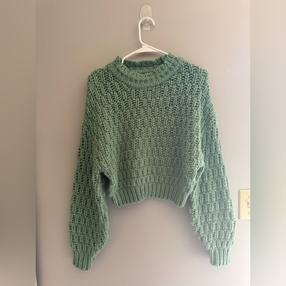 Universal Thread Knit Sweater Women’s SZ XS Green Chunky Crew Neck Oversized - Picture 1 of 7